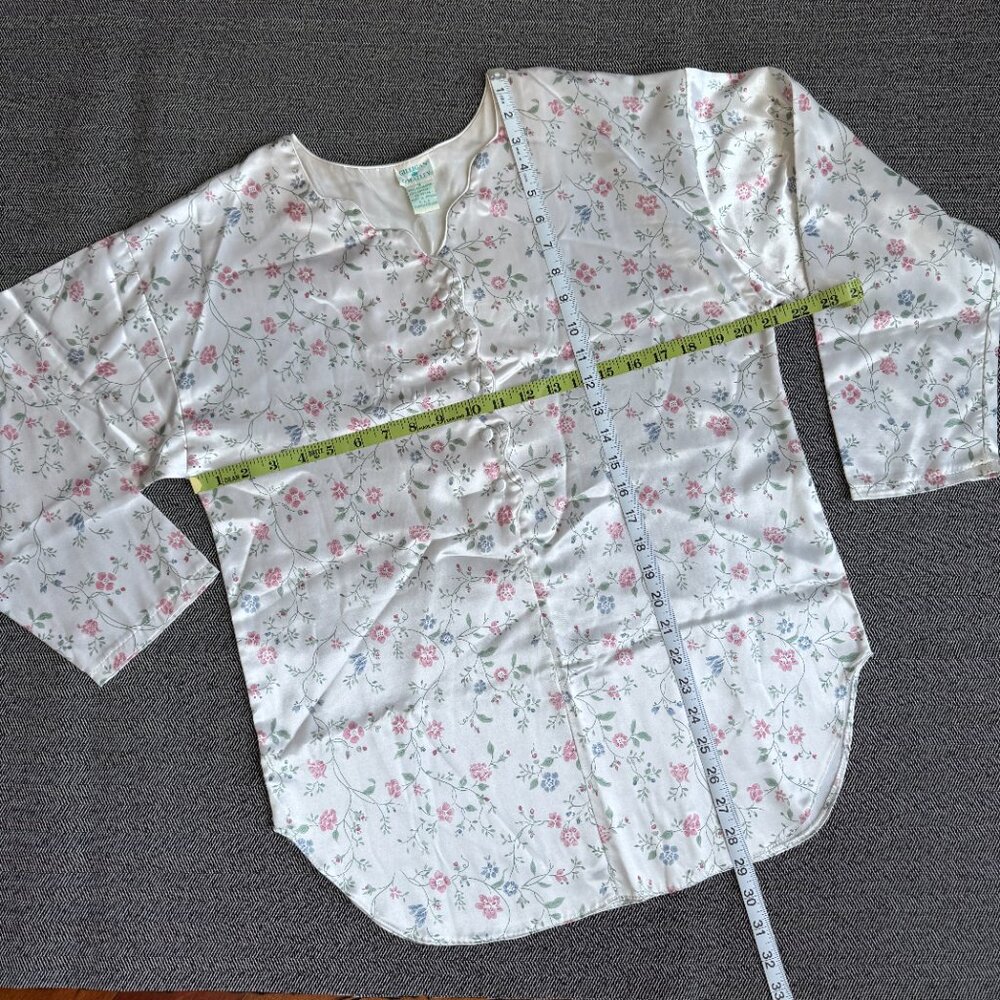 Satin Nightshirt Wildflowers/White Vintage Gilligan O'Malley - Picture 9 of 14